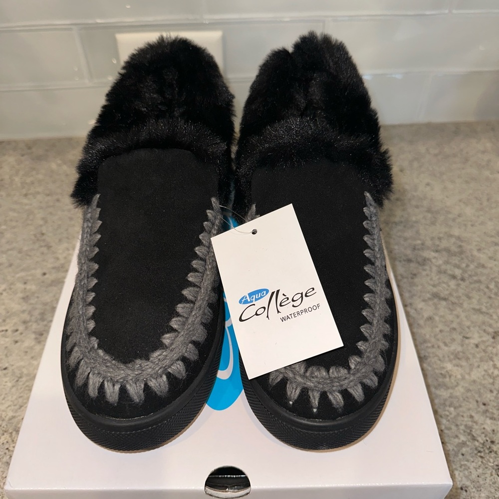 NIB Aqua College Albina Womens Cow Suede Faux Fur Shooties Boots